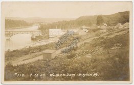 Wyman Dam, Bingham, ME Maine - Early 1900's Real Photo RP Postcard