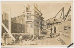 Construction, Wyman Dam, Bingham, ME Maine - Early 1900's Real Photo RP Postcard