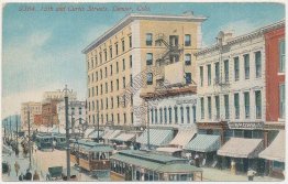 15th & Curtis St., Trolley, Denver, CO Colorado - Early 1900's Postcard