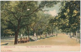 Alameda Gardens, Saloon, Gibraltar, UK Pre-1907 Postcard