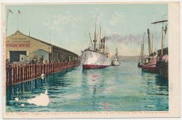 US Transport Ship Logan, Wharf, San Francisco, CA Philippines Pre-1907 Postcard