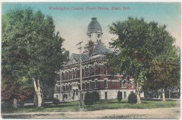 Washington County Court House, Blair, NE Nebraska - 1912 Postcard