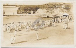 Navy Sailors, Landing, Guantanamo Bay, CUBA - Early 1900's RP Photo Postcard