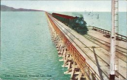 Train, Lucin Cut-Off, Salt Lake, UT Utah - Early 1900's Postcard