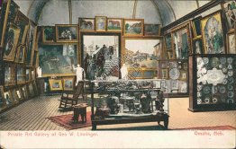 Art Gallery of George W. Lininger, Omaha, NE Nebraska - Early 1900's Postcard