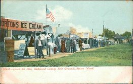 Richmond County Fair Grounds, Morton's Ice Cream, Staten Island NY 1909 Postcard