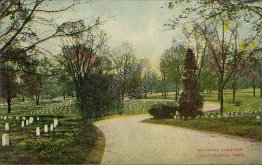National Cemetery, Chattanooga, TN Tennessee - Early 1900's Postcard