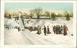 Tobogganing, Snow Scene Pre-1907 DETROIT PUBLISHING CO. Postcard