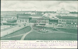 N. Y. & N. H. Railroad Station, Providence, RI Rhode Island - 1906 Postcard
