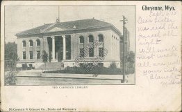 Carnegie Library, Cheyenne, WY Wyoming 1905 Postcard