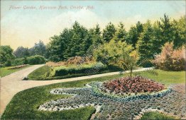 Flower Garden, Hanscom Park, Omaha, NE Nebraska - Early 1900's Postcard
