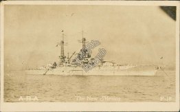 USS New Mexico, US Navy Battleship - Early 1900's Real Photo RP Ship Postcard