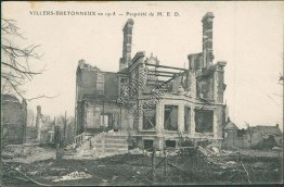 WW1, Destroyed Residence, Villers Bretonneux, France 1918 Postcard