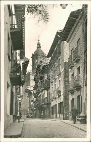 Calle Mayor, Fuenterrabia, Hondarribia, Spain - Early 1900's RP Photo Postcard