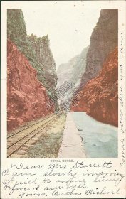 Railroad R.R., Royal Gorge, CO Colorado Pre-1907 Postcard