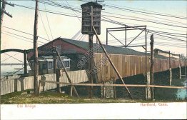 Trolley, Old Covered Bridge, Hartford, CT Connecticut - Early 1900's Postcard
