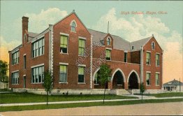 High School, Hugo, OK Oklahoma - Early 1900's Postcard
