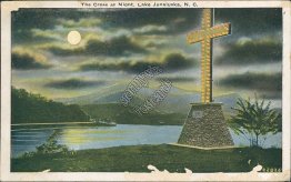 Cross at Night, Lake Junaluska, NC North Carolina - Early 1900's Postcard