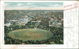 Bird's Eye View from Washington Monument, Washington DC 1903 Postcard