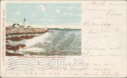 Head Light House, Portland, ME Maine Pre-1901 PMC Private Mailing Card Postcard