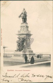 Monument Champlain, Quebec, Canada 1903 Postcard