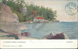 Summer Home in Muskoka, Ontario, Canada Port Dover & Stratford RPO Postcard