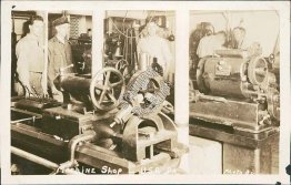 Machine Ship, US Navy Battleship USS Pennsylvania Early 1900's RP Photo Postcard