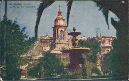 Plaza de la Victoria, Valparaiso, Chile - Early 1900's Postcard