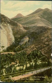 Silver Cascade Falls, Bear Creek Road, Cripple Creek Short Line, CO Postcard