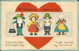 Dutch People, Valentines Day CLAPSADDLE Embossed Postcard