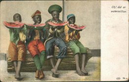 Boys Eating Watermelon - 1907 Black Americana Chihuahua, Mexico Postcard
