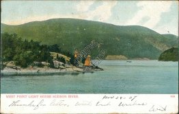 West Point Light House, Hudson River, NY New York 1907 Postcard