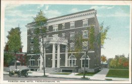 Princess Anne Hotel, Fredericksvurg, VA Virginia - Early 1900's Postcard