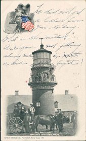Gay Head Light, Lighthouse, Martha's Vineyard MA Massachusetts Pre-1907 Postcard
