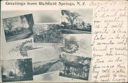 6 Views, Richfield Springs, NY New York Pre-1901 Private Mailing Card Postcard