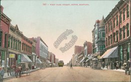 West Park St., Butte, MT Montana - Early 1900's Postcard