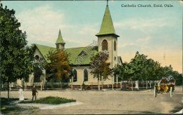 Catholic Church, Enid, OK Oklahoma - Early 1900's Postcard