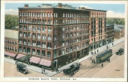 Congress Square Hotel, Portland, ME Maine - Early 1900's Postcard