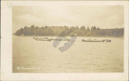 A Canoe Race - Early 1900's Boating Real Photo RP Postcard