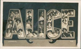 ALICE - Early 1900's Real Photo RP LARGE LETTER ROTOGRAPH Postcard