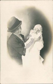 Woman Holding Baby - Early 1900's Real Photo RP Postcard