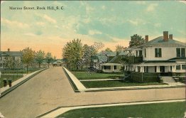 Marion St., Rock Hill, SC South Carolina 1915 Postcard, Wilburn VA Cancel