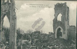Church Ruins, Battle of Villers-Bretonneux, France WWI Postcard