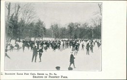 Skating in Propsect Park, Brooklyn, NY New York Pre-1907 Postcard