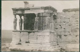 Caryatid Porch of the Erechtheion, Athens, Greece - Early 1900's Real Photo Card
