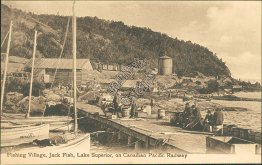 Fishing Village, Jack Fish, Lake Superior, C.P.R., Canada Early 1900's Postcard