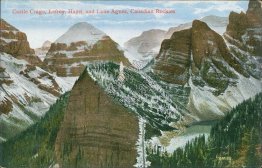 Castle Crags, Lefroy and Lake Agnes, Canadian Rockies, , Alberta AB Postcard