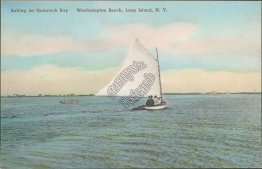 Sailboat, Quantuck Bay, Westhampton Beach, Long Island, NY Early Postcard