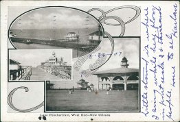 3 Views, Lake Ponchartrain, New Orleans, LA Pre-1907 Postcard