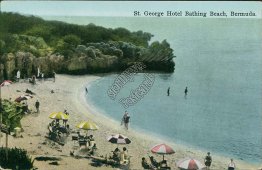St. George Hotel Bathing Beach, Bermuda - Early 1900's Postcard